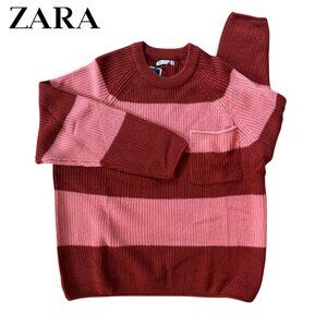 NWT Zara Striped Cable Knit Sweater Size L
